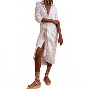 NEW ERIKA PEÑA yara wrap dress in white